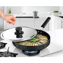 PremiumPort Kapaklı Balık Tavası 32 Cm, Pratik ve Sağlıklı Pişirme Aracı