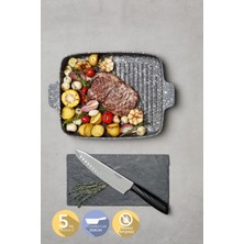PremiumPort Döküm Izgara Tava 30X25 Cm, Dayanıklı ve Güçlü Pişirme Gereci