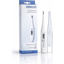 Omron Eco Temp Basic Dijital Termometre | Suya Dayanıklı | Hafızalı | Klinik Tip Ateş Ölçer