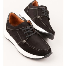 Gondol Içi Dışı Hakiki Deri Günlük Rahat Hafif Ayakkabı SRC.455 - Siyah Nubuk - 44 Siyah Nubuk