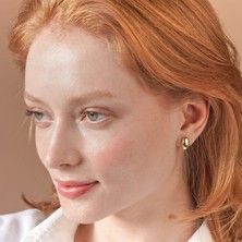 Aja Hug Drop Damla Figürlü Pimli Altın Küpe