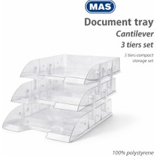 Mas Evrak Rafı - 1 Adet--3 Katlı Mafsallı Set Şeffaf 829