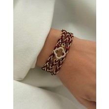 Venüs Design Zirkon Taşlı Yonca Dolamalı Bileklik