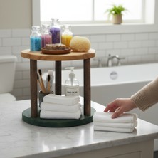 Mobenta Doğal Masif Ahşap Makyaj Organizeri Kozmetik Düzenleyici, Çok Amaçlı Stand – Tier-2 | Tk-Ye