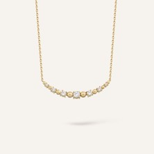 Aja Linea Sıralı Top Motifli Çok Taşlı Altın Kolye