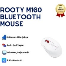 Hzl Rooty Sessiz Tıklamalı Kablosuz Mouse - Ergonomik Şık Tasarım, 1600 DPI Yüksek Hassasiyetli Optik Fare