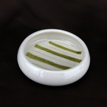 Çizgili El Yapımı Seramik Küçük Kase