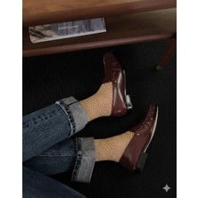 TG Socks 2'li File Desenli Gold Simli Kadın Soket Çorap – Şeffaf Işıltılı Lüks Çorap