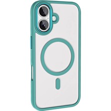 Paladyum Case iPhone 16 Plus Uyumlu Şeffaf Sararmaz Magsafe Özellikli Yeşil Kılıf