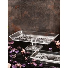 PremiumPort Şık 2 Parça Cam Servis Tabakları, Ayaklı ve Ayaksız Tasarım