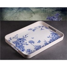 PremiumPort Şık Melamin Tepsi 33X41 Cm, Dayanıklı ve Hafif, Çok Amaçlı Kullanım