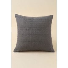 Elart Calm Kırlent Kılıfı Kesme Jakar Dekoraitf (43X43 Cm) Antrasit