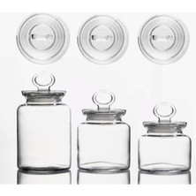 PremiumPort Cam Kavanoz Seti, Vakum Kapaklı, 3'lü, Şık ve Dayanıklı Tasarım