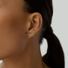 Aja Vertia Düğüm Figürlü Pimli Altın Küpe