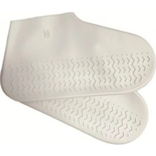 Alvo Store Buğz Silikon Ayakkabı Kılıfı Kaymaz Su Kir Geçirmez  M Beden Beyaz