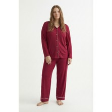 Şuranur Bambu Kumaş Gecelik Sabahlık Takımı - Düğmeli Fitilli Model