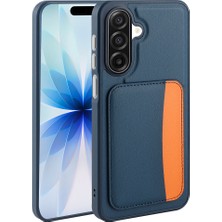 Maks Technology Galaxy A17 Kılıf Kartlıklı Mkst X-Kart Silikon Kapak - Lacivert