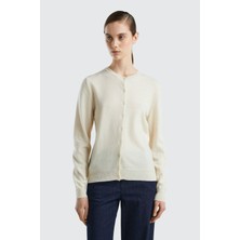United Colors Of Benetton Krem Kadın / Kız Bn_bisiklet Yaka %100 Merino Hırka Model Kodu: ( 124A1002D5485KREM)