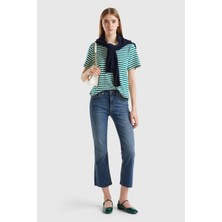 United Colors Of Benetton Mix Kadın / Kız Kdn_streç Pamuklu Paçası Kesik Geniş Paça Denim Pantolon Model Kodu: ( 4OTADE010901)