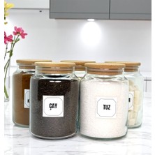 PremiumPort 5'li Ahşap Kapaklı Cam Saklama Kavanoz Seti, 800 Ml, Hediye Etiketli