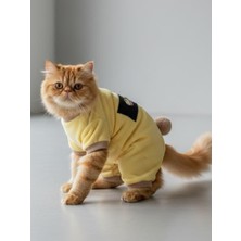 Kemique Pastel Sarı Sunny Cake  Ince Kadife Kedi Tulum Pijama