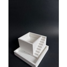 3Defa Craft Modern Merdivenli Geometrik Vazo – 3D Baskı Dekoratif Tasarım