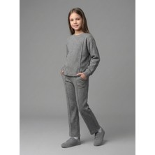 Modakay Kız Çocuk Selanik Kumaşlı Düz Alt Üst Takım