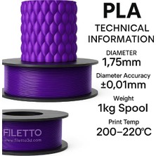 Filetto Pla  3D Filament  1.75 mm 1 kg Mor