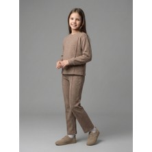 Modakay Kız Çocuk Selanik Kumaşlı Düz Alt Üst Takım