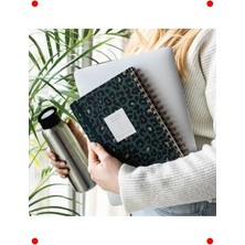 Calperia Spiralli Süresiz Planlayıcı Ajanda - Yeşil Leopar