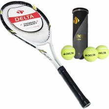 Delta Valley 27 Inç L2 Grip Yetişkin Tenis raketi + Çantası + Vakumlu Tüp 3 Adet Tenis Maç Topu Seti