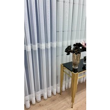 Volper Mekanik 2672 Bantlı Modern Salon Perdesi 1/2,5 Orta Pile Tül Perde (Ekru)