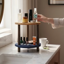 Mobenta Doğal Masif Ahşap Makyaj Organizeri Kozmetik Düzenleyici, Çok Amaçlı Stand – Tier-2 Stand | Tk-Ig