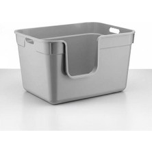 Herniks Tanos Yarı Açık Kedi Tuvaleti 54X40X32 - Açık Gri