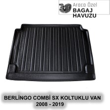 Elorcar Cıtroen Berlingo Combi Sx Koltuklu Van 2008 - 2019 3D Bagaj Havuzu