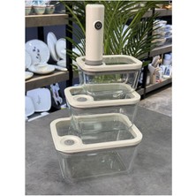 PremiumPort Pratik ve Şık Şarjlı Cam 4 Parça Saklama Kabı Seti