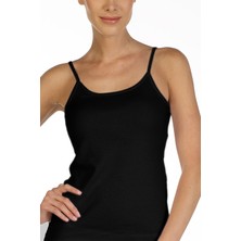 Çift Kaplan Kadın Ribana Ip Askılı Siyah Atlet 723 3'lü Paket