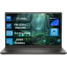 Dell Vostro 3530 Intel Core I7-1355U 24GB 1tb SSD Intel Iris Xe 15.6 Inç 120Hz Fhd 1920X1080 Windows 11 Pro Taşınabilir Bilgisayar N1601PVNB3530WEX07