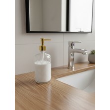 Padilon Cam Sıvı Sabunluk 750 ml Banyo & Mutfak Için Şık Cam Sabun Dispanseri