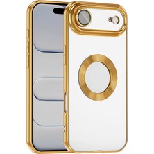 Maks Technology iPhone 17 Air Kılıf Kamera Korumalı Logo Gösteren Mkst Omega Kapak - Gold