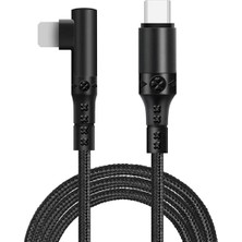 K-yonlineticaret Ally Type-C To Iphone 20W Lightning Hızlı Şarj Kablosu Oyuncu 90 Derece Kablo-(5 - KY002K-6RSL6