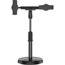 K-yonlineticaret Ally Masaüstü Youtube Tiktok Canlı Yayın Çift Telefon Tutucu STAND-(5775) - KY002K-6RR736