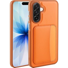 Maks Technology Galaxy A17 Kılıf Kartlıklı Mkst X-Kart Silikon Kapak - Turuncu