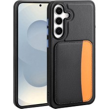Maks Technology Galaxy A56 Kılıf Kartlıklı Mkst X-Kart Silikon Kapak - Siyah