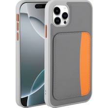 Maks Technology iPhone 11 Kılıf Kartlıklı Mkst X-Kart Silikon Kapak - Koyu Gri