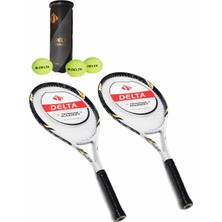 Delta 2 Adet Valley 27 Inç L2 Grip Yetişkin Tenis raketi + 2 Adet Tenis Çantası + 3 Adet Expert Maç Topu