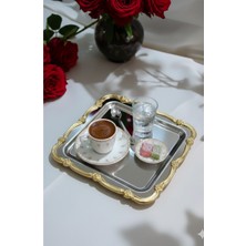 Akdeniz Home Manor Metal Gülhane Sunum Tepsi - Gold & Gümüş Seçenekli (TE013-TE014)