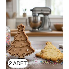 2li Noel Ağacı Christmas Tree Şekillendirici Kalıp Kurabiye Hamur Oyun ve Şeker Hamuru Seti
