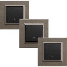 Ovivo Quantum Metalik Siyah Light Anahtar Bakır Çerçeve 3 Adet