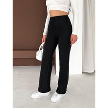 Betnur Kadın Dalgıç Kumaş Içi Şardonlu Boru Paça Yürüyüş Spor Tayt Pantolon